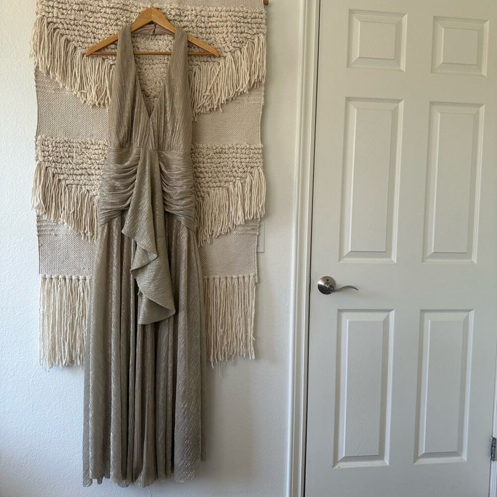 PatBo Lurex Draped Maxi Dress